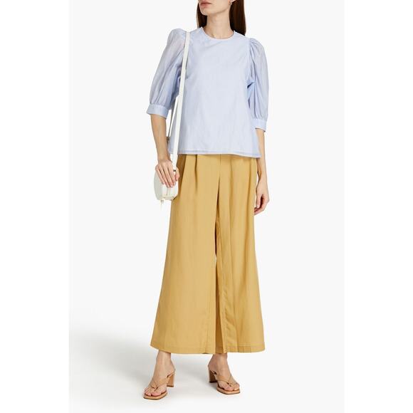 Samsoe Samsoe Blue White Celestine Gingham Cotton Silk Blouse Top Size Medium - Picture 1 of 11